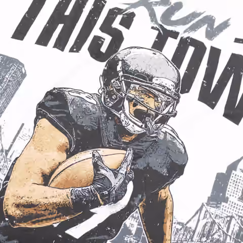 JuJu Smith-Schuster Pittsburgh Run This Town NFLPA T-Shirt White view 3