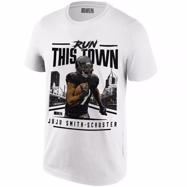 JuJu Smith-Schuster Pittsburgh Run This Town NFLPA T-Shirt White view 1