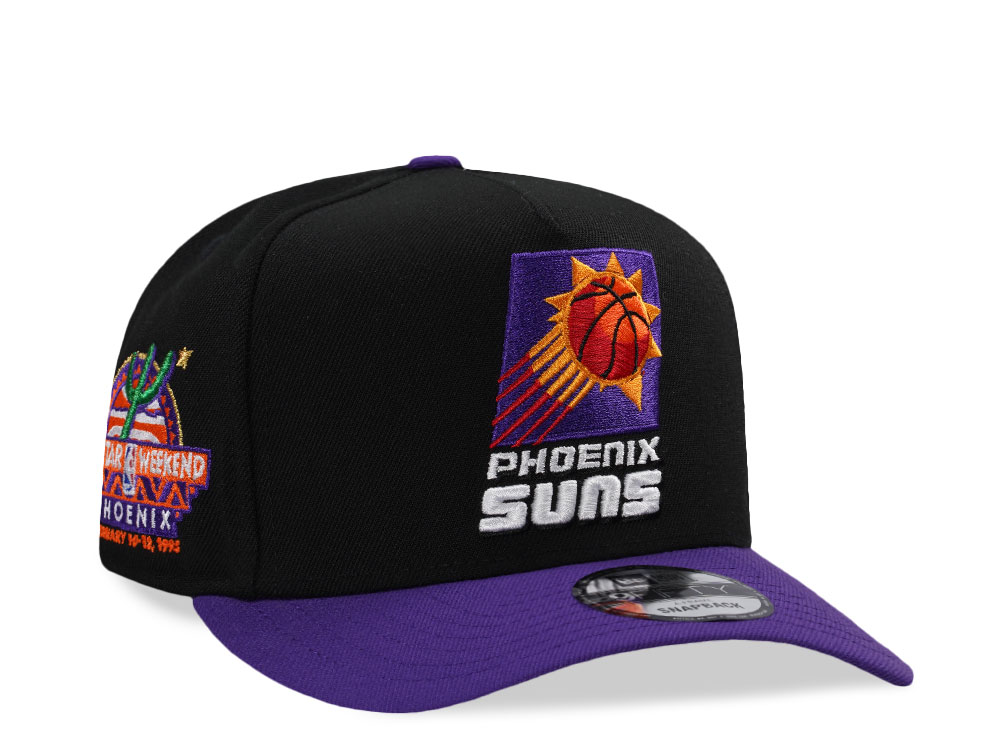 New Era Phoenix Suns All Star Weekend 1995 Black Two Tone Edition 9Fifty A Frame Snapback Hat front