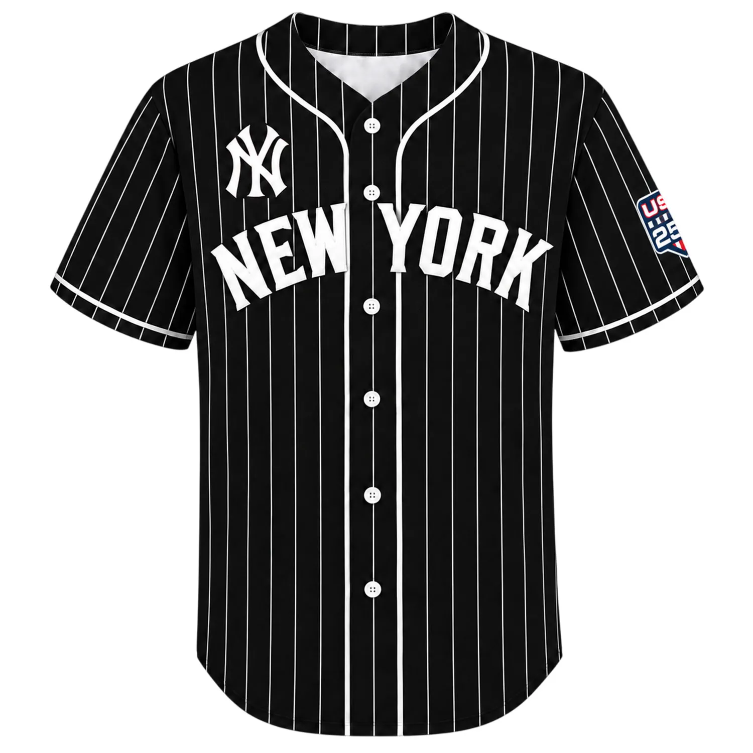 New York Yankees Black Jersey Bold Pinstripe MLB Jersey