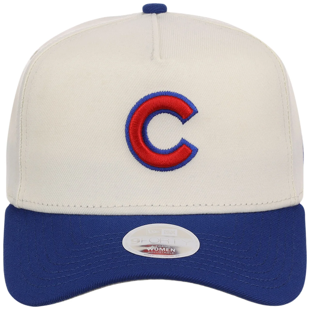 Chicago Cubs Women's New Era 9FORTY Chrome OTC A-Frame detail view