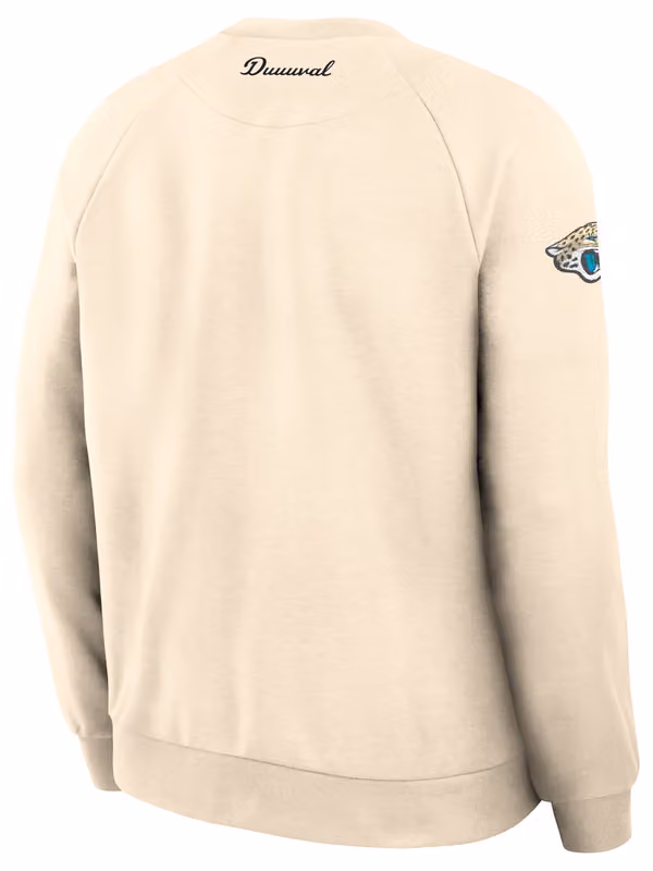 Jacksonville Jaguars 2026 NFL Rivalries Dri-FIT Crewneck Pullover Cream view 3