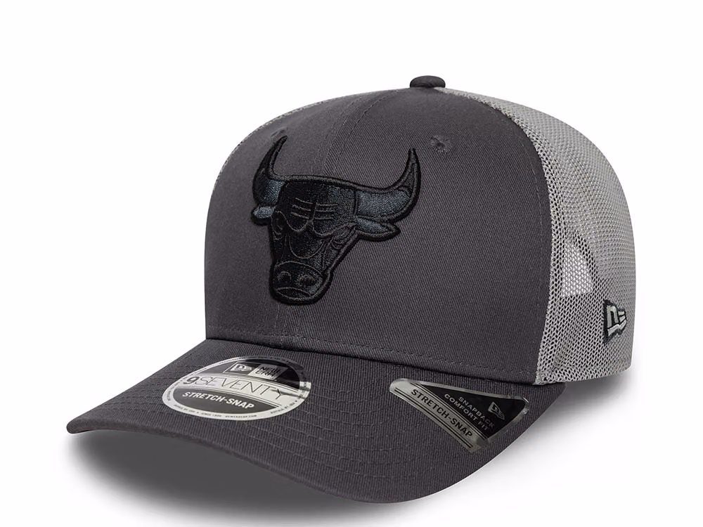 New Era Chicago Bulls Tonal Charcoal 9Seventy Stretch Snapback Hat front