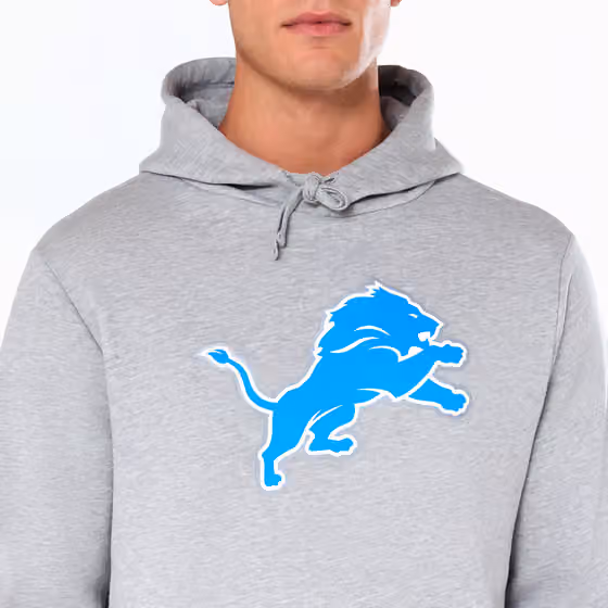 Detroit Lions Logo Hoodie New Era NFL Sweatshirt Grey view 5