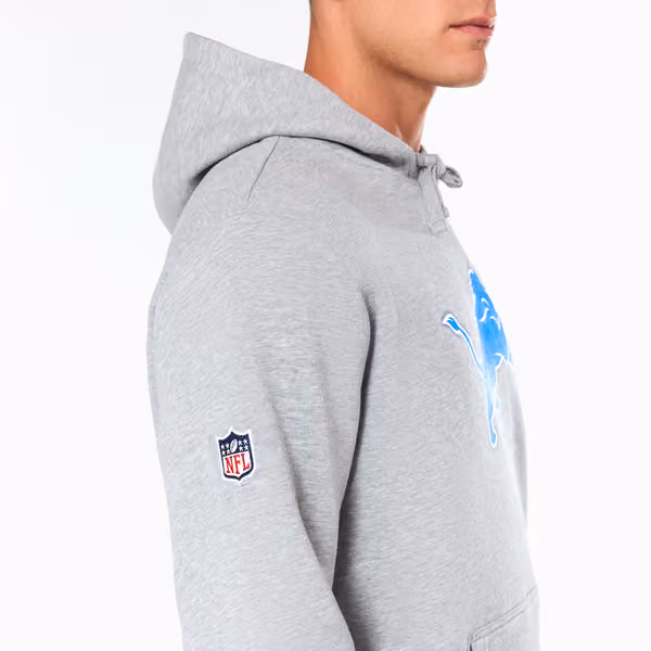 Detroit Lions Logo Hoodie New Era NFL Sweatshirt Grey view 4