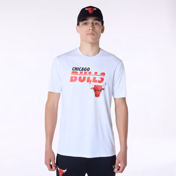 Chicago Bulls New Era Performance NBA T-Shirt White view 1