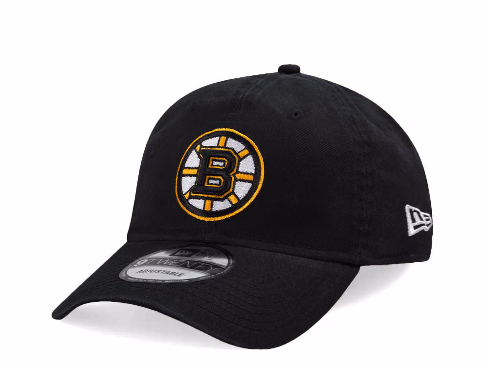 New Era Boston Bruins NHL Injection 2024 Black 9Twenty Strapback Hat front