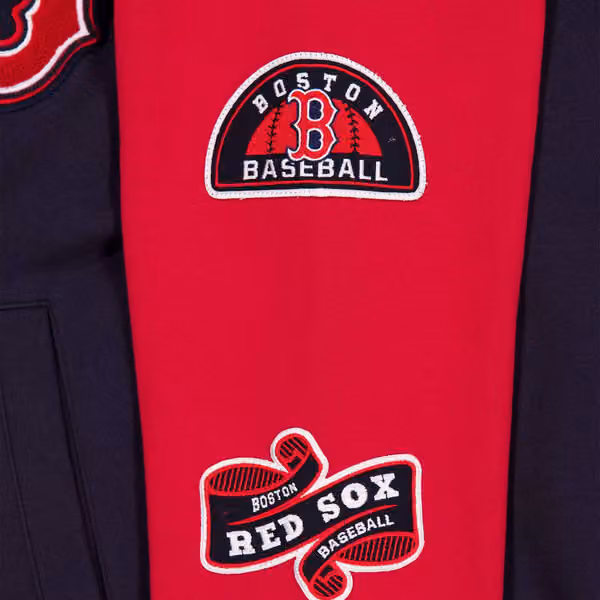 Boston Red Sox Full Snap Patch Jacket Navy/Red view 4