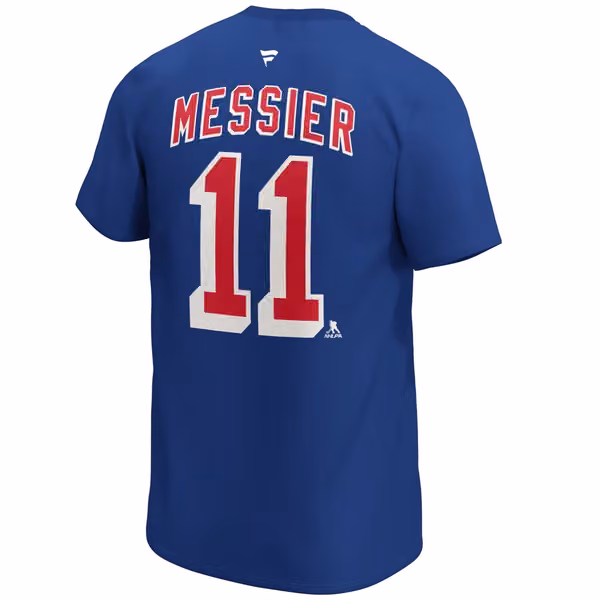 Mark Messier #11 New York Rangers Fanatics Alumni Player NHL T-Shirt Blue view 3