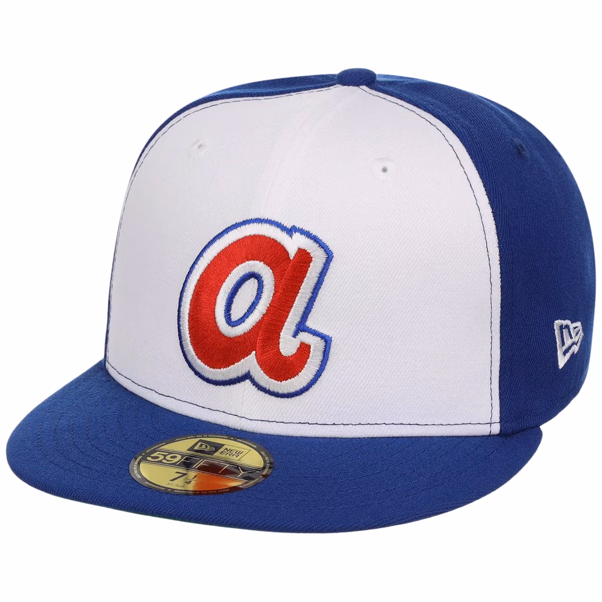 Atlanta Braves MLB Cooperstown Authentic Collection New Era 59FIFTY (White/Royal) detail view