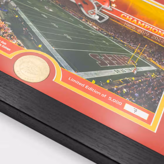 Kansas City Chiefs Team Stadium Bronze Coin Framed NFL Photo view 2