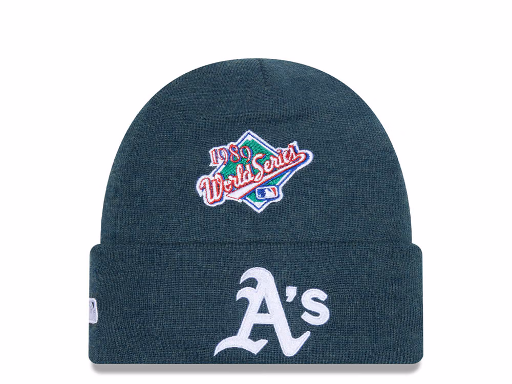 New Era Oakland Athletics Balaclava Green Knit front