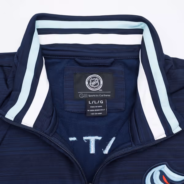 Seattle Kraken G-III Power Forward NHL Track Jacket Navy view 4