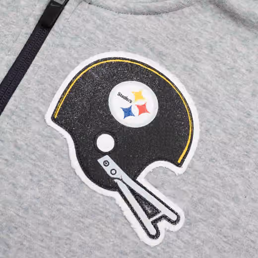 Pittsburgh Steelers Historic Nike NFL Full-Zip Fleece Hoodie Gray view 3