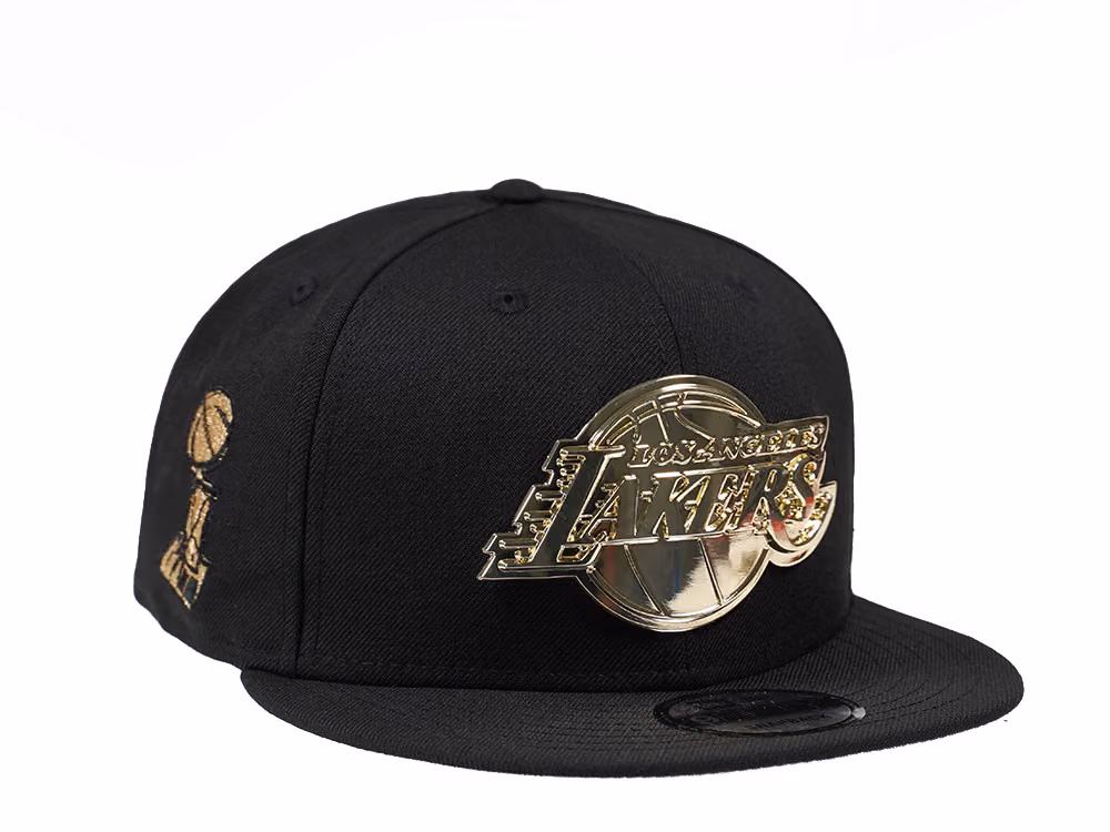 New Era Los Angeles Lakers Champions Gold Metal Edition 9Fifty Snapback Hat front