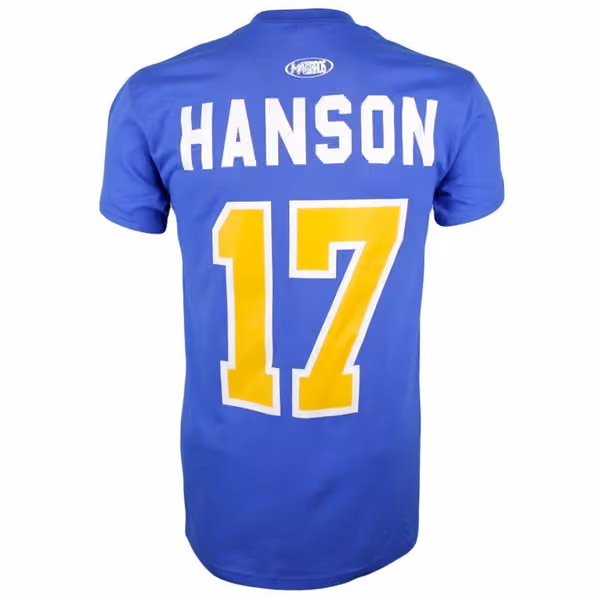 Slapshot Charlestown Chiefs Steve Hanson #17 Hockey T-Shirt view 2
