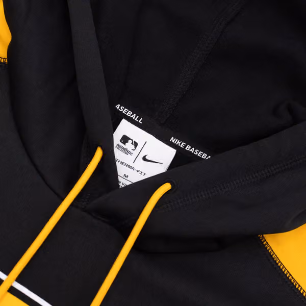 Pittsburgh Pirates 2025 MLB Authentic Performance Therma Hoodie Black view 4