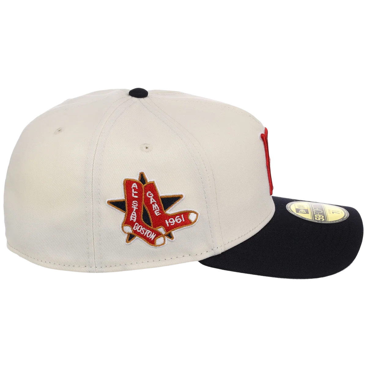 Boston Red Sox MLB Heritage Chrome New Era 59FORTY detail view