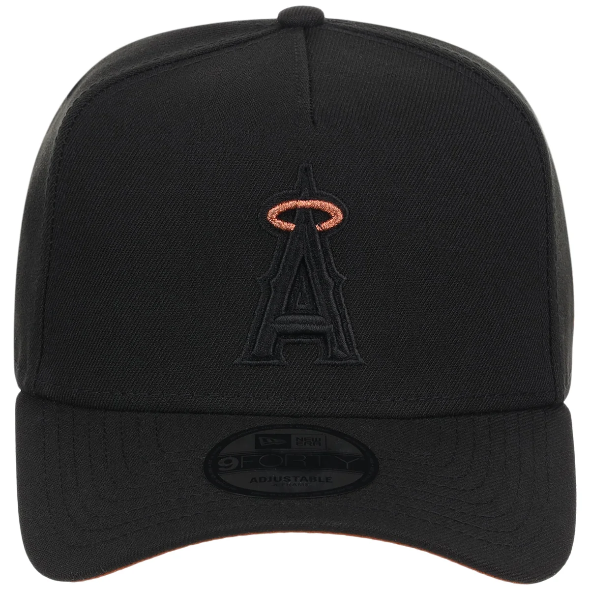 Anaheim Angels MLB Black x Rust FASHION CORE New Era 9FORTY A-Frame detail view