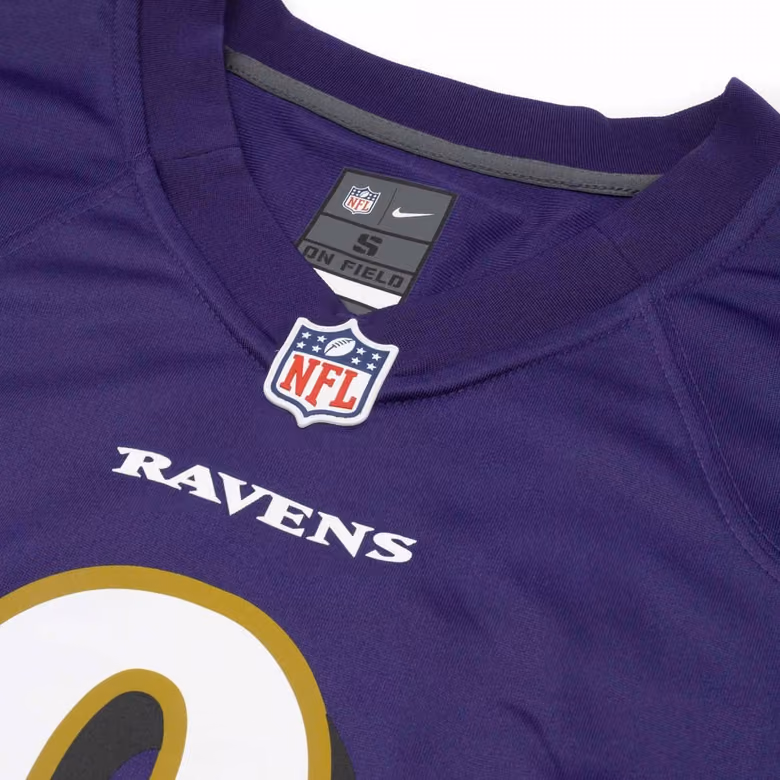 Lamar Jackson #8 Baltimore Ravens Nike Game Football NFL Jersey Purple view 4