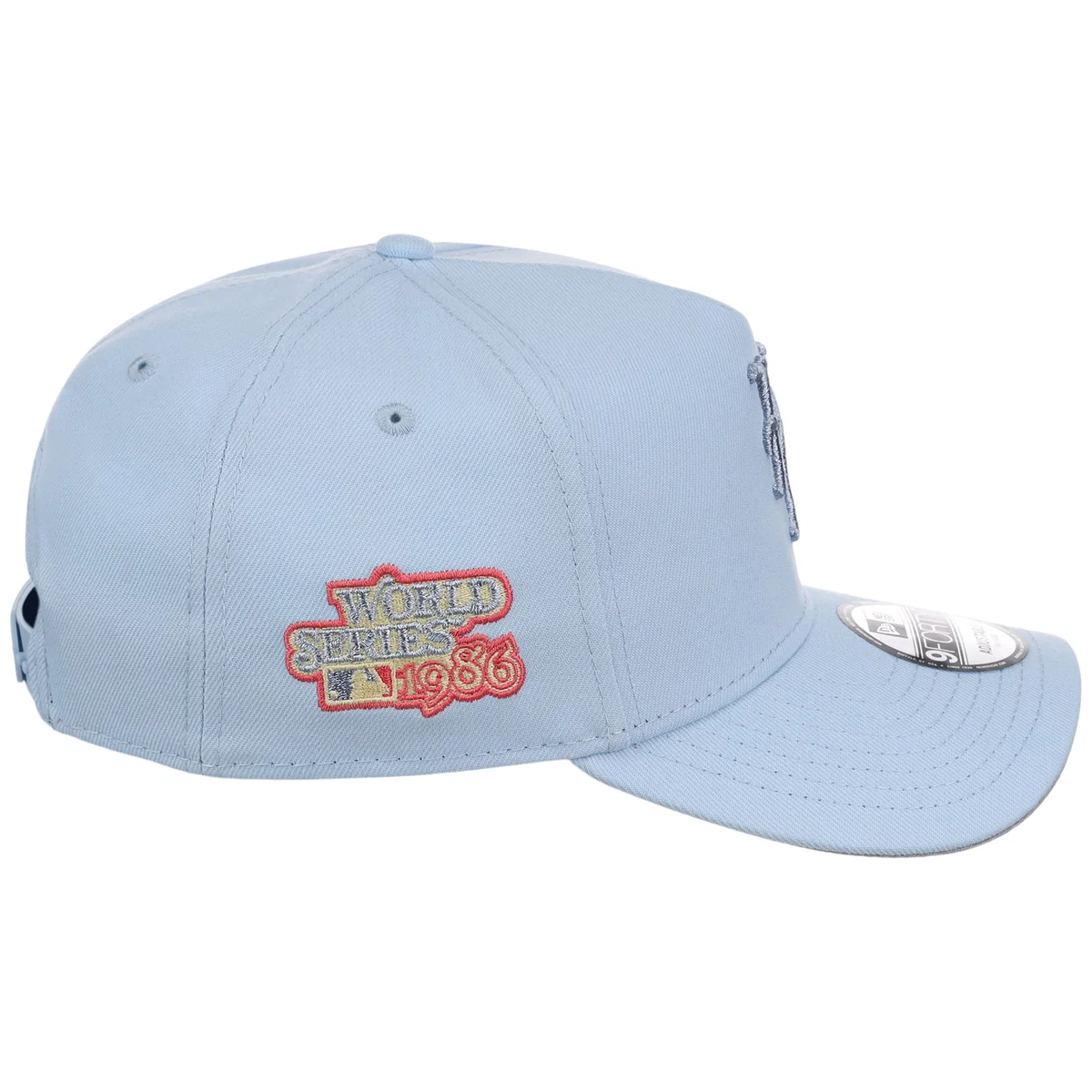 New York Mets MLB Glacial Blue New Era 9FORTY A-Frame detail view