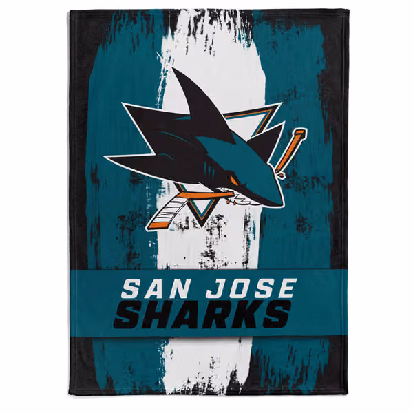 San Jose Sharks Brush Fleece NHL Blanket view 1