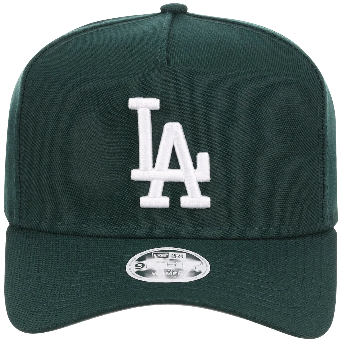 Los Angeles Dodgers Women's New Era 9FORTY Dark Green A-Frame detail view