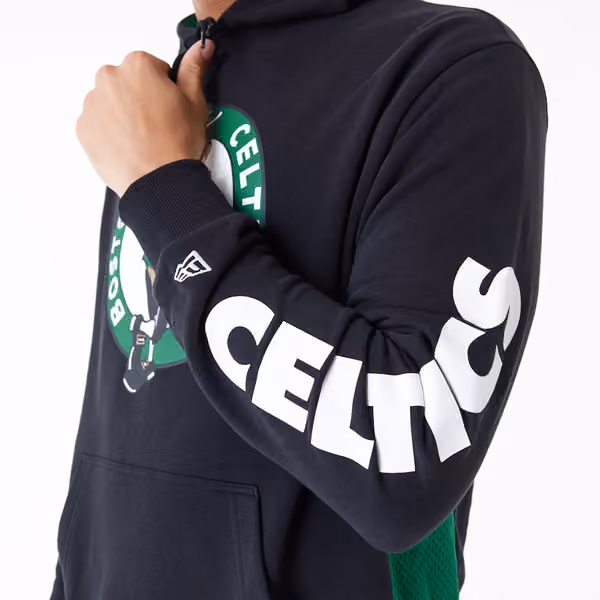 Boston Celtics Mesh Panel New Era Oversized NBA Hoodie view 4