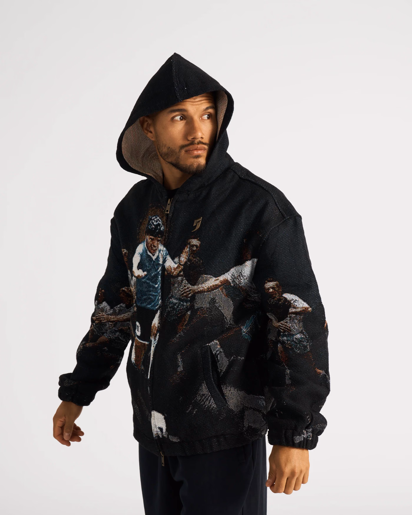 Jersevo Custom Personalized Maradona collection Goal Of The Century Tapestry Hoodie detail view 8