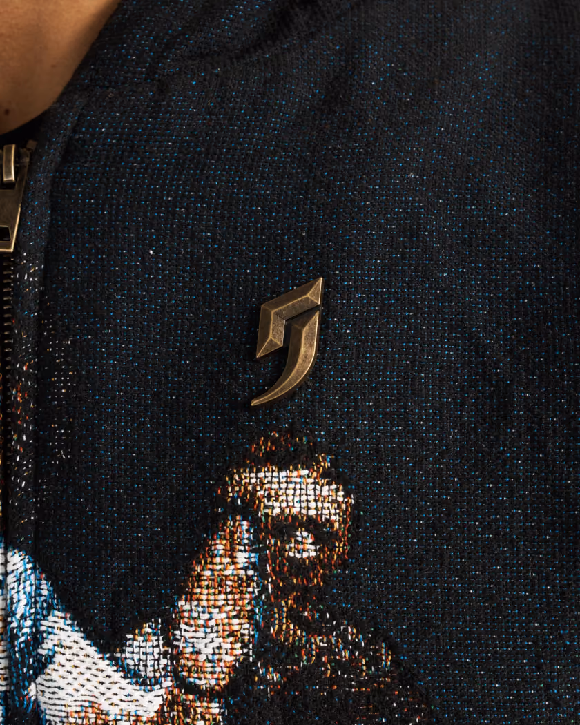 Jersevo Custom Personalized Maradona collection Goal Of The Century Tapestry Hoodie crest detail