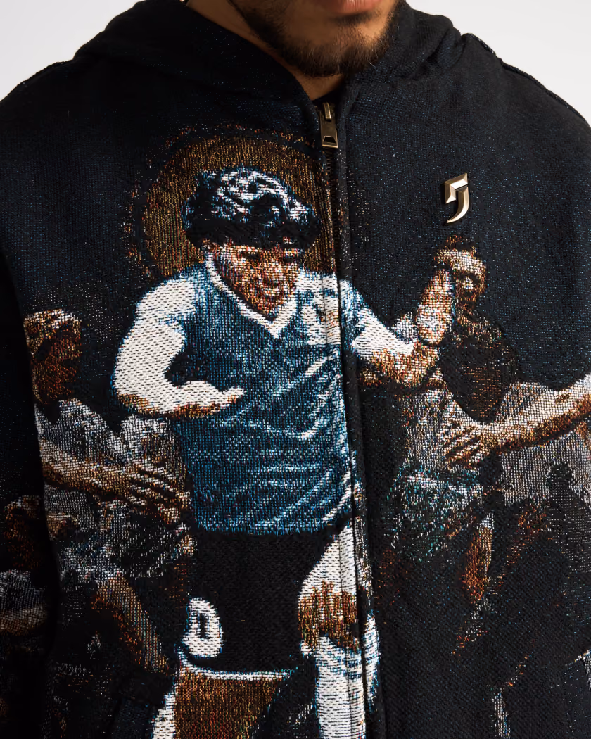 Jersevo Custom Personalized Maradona collection Goal Of The Century Tapestry Hoodie detail view 3
