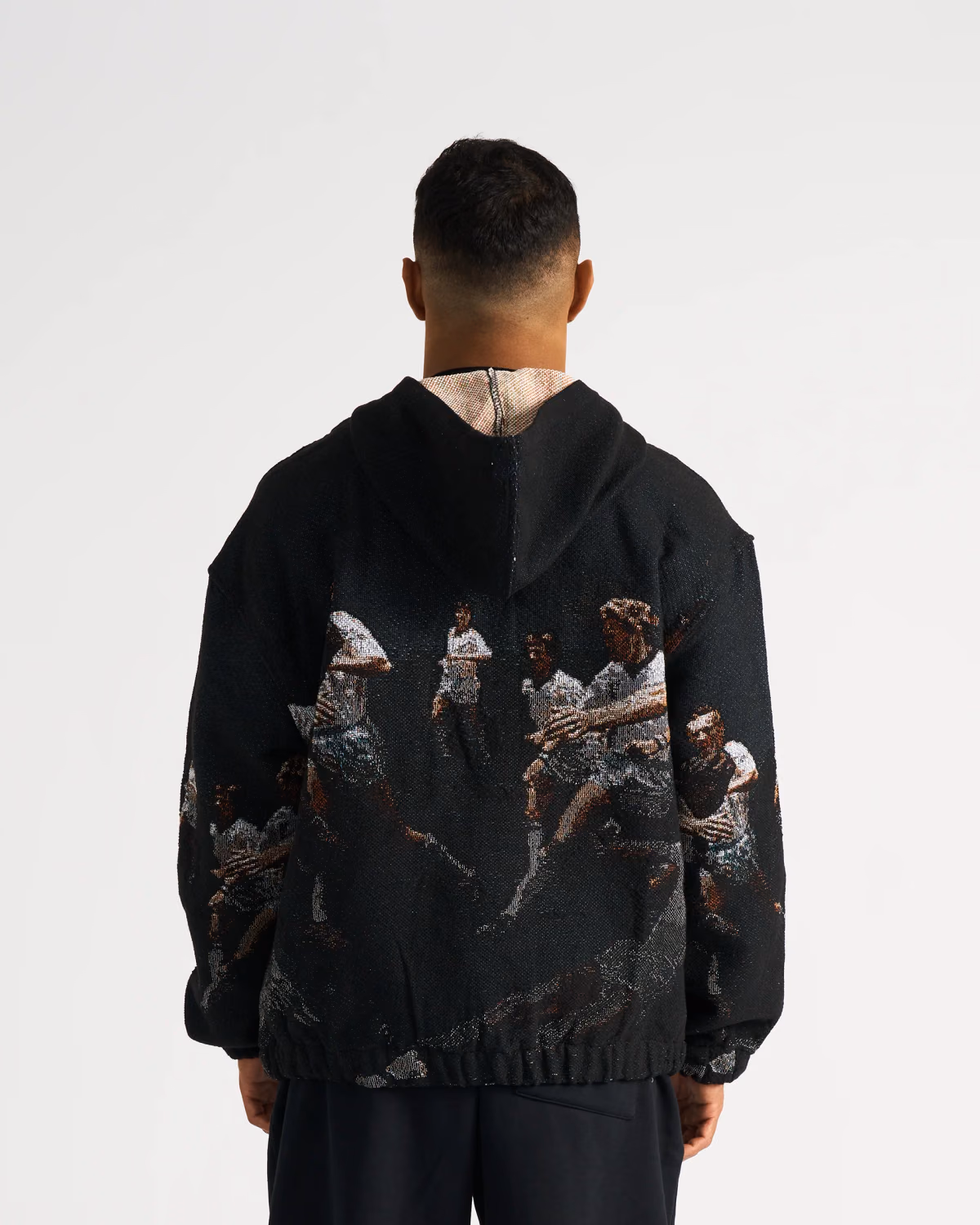 Jersevo Custom Personalized Maradona collection Goal Of The Century Tapestry Hoodie back view