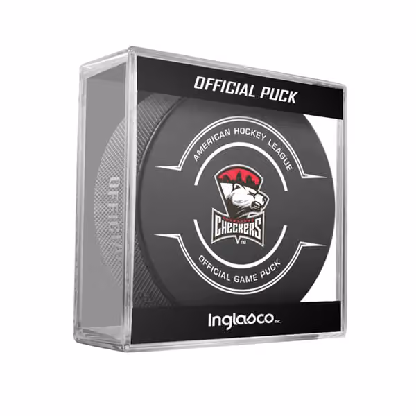 Charlotte Checkers AHL Official Game Puck view 1