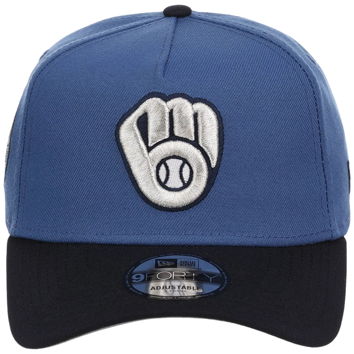 Milwaukee Brewers MLB Indigo Navy New Era 9FORTY detail view