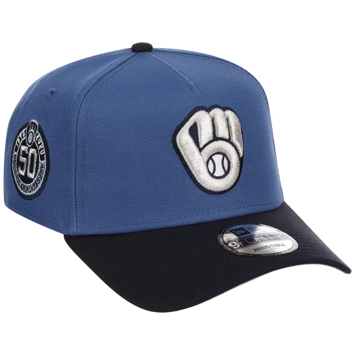 Milwaukee Brewers MLB Indigo Navy New Era 9FORTY front view
