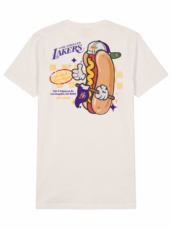 Los Angeles Lakers Ballpark Hot Dog Oversized NBA T-Shirt Cream view 3