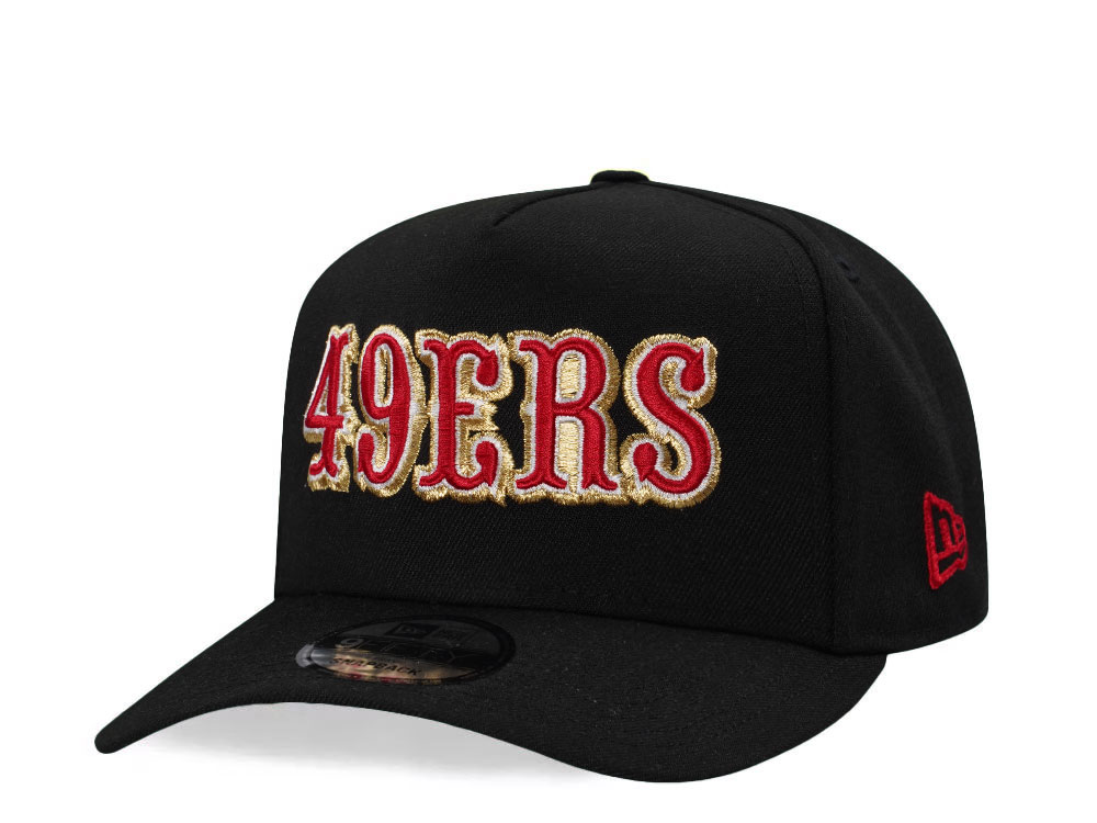 New Era San Francisco 49ers Black Classic Edition 9Fifty A Frame Snapback Hat front