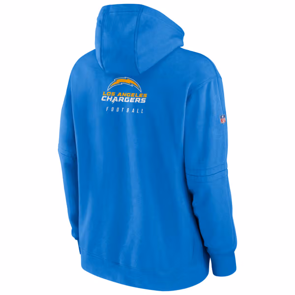 Los Angeles Chargers 2023 NFL Sideline Nike Club Hoodie Blue view 3
