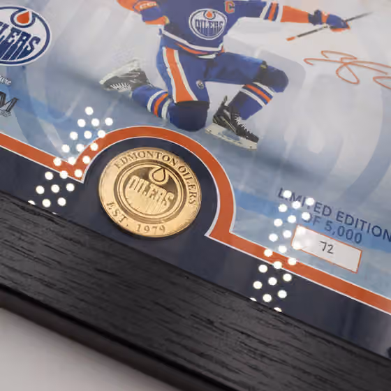Connor McDavid Edmonton Oilers Bronze Coin Framed NHL Photo view 2