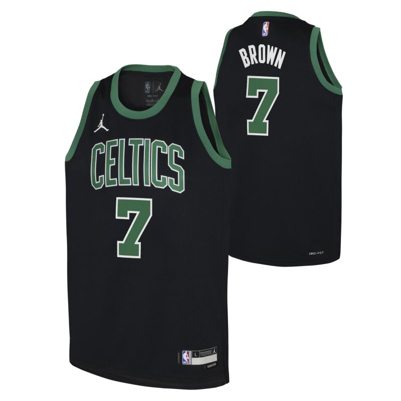 Jaylen Brown #7 Boston Celtics Statement Swingman NBA Jersey Black (YOUTH) view 1
