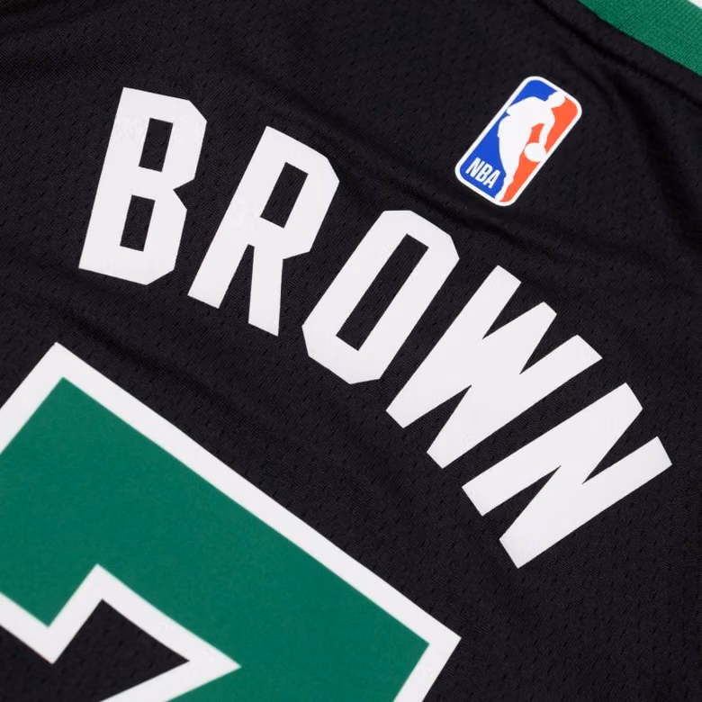 Jaylen Brown #7 Boston Celtics Statement Swingman NBA Jersey Black (YOUTH) view 4