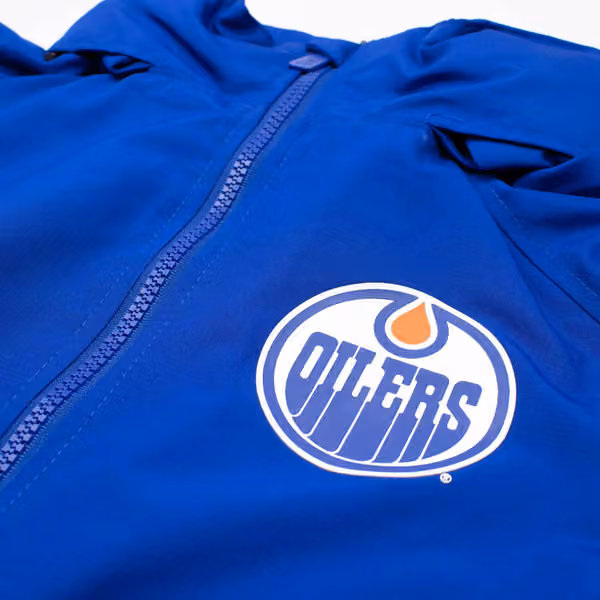 Edmonton Oilers NHL Quarter Zip Windbreaker Jacket Blue view 3