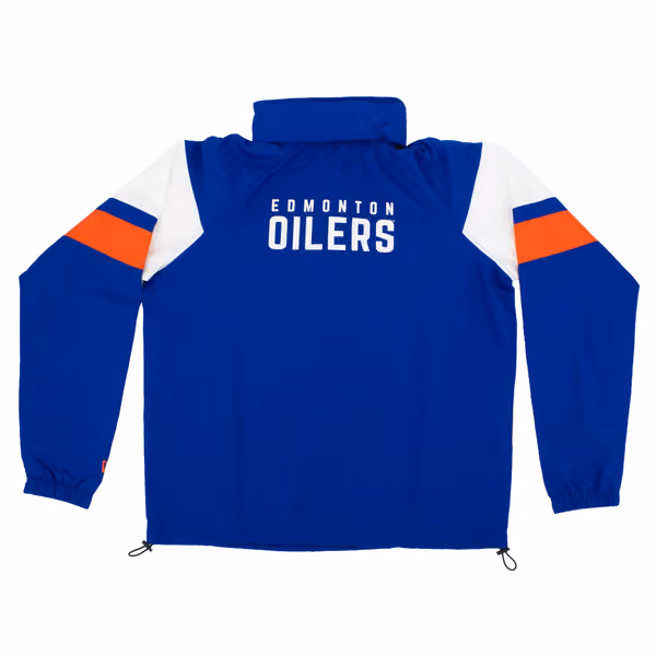 Edmonton Oilers NHL Quarter Zip Windbreaker Jacket Blue view 2