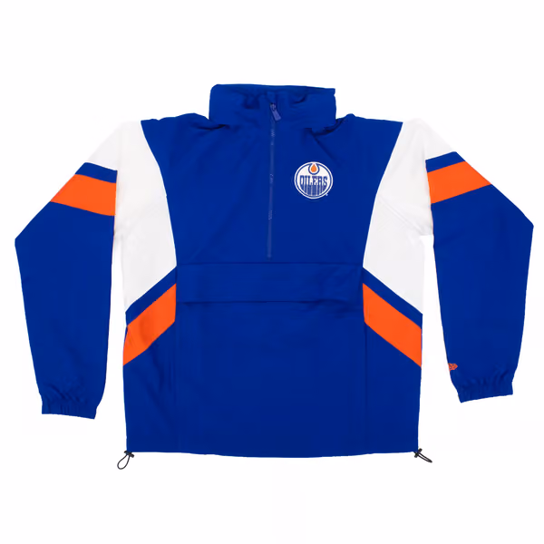 Edmonton Oilers NHL Quarter Zip Windbreaker Jacket Blue view 1