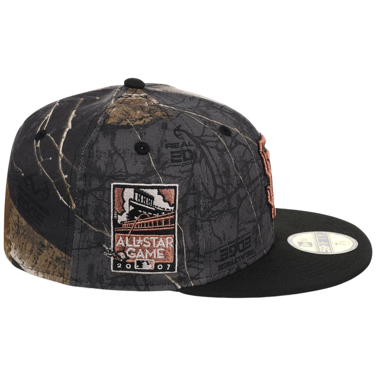San Francisco Giants MLB Black Realtree 2-TONE Black & Copper New Era 59FIFTY detail view