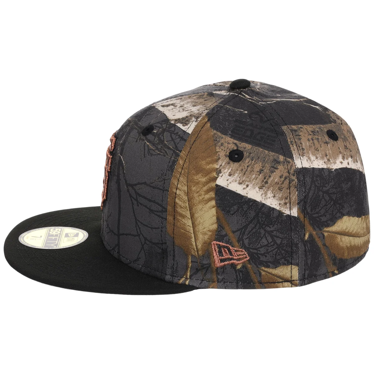 San Francisco Giants MLB Black Realtree 2-TONE Black & Copper New Era 59FIFTY detail view