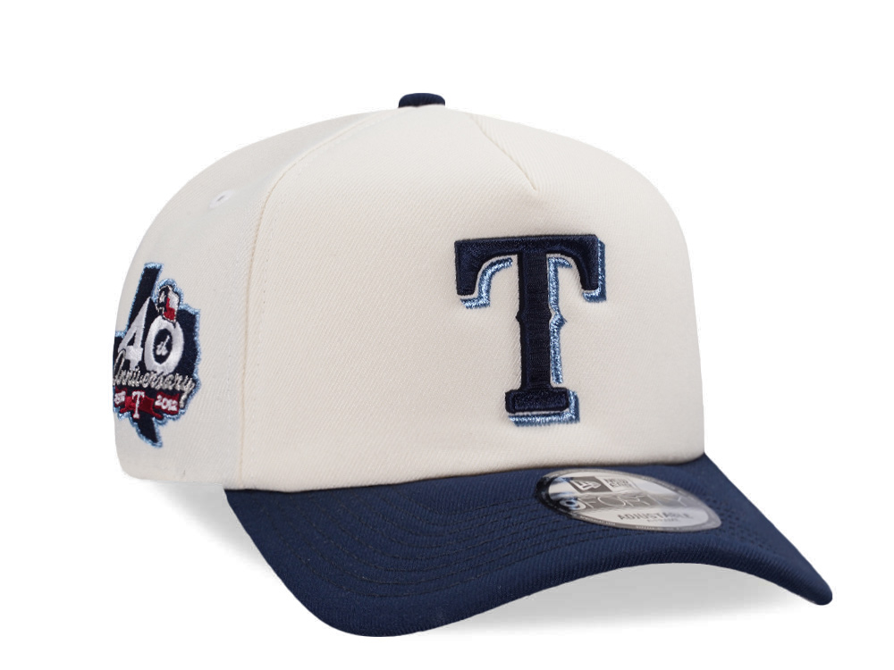 New Era Texas Rangers 40th Anniversary Chrome Two Tone Edition 9Forty A Frame Snapback Hat front