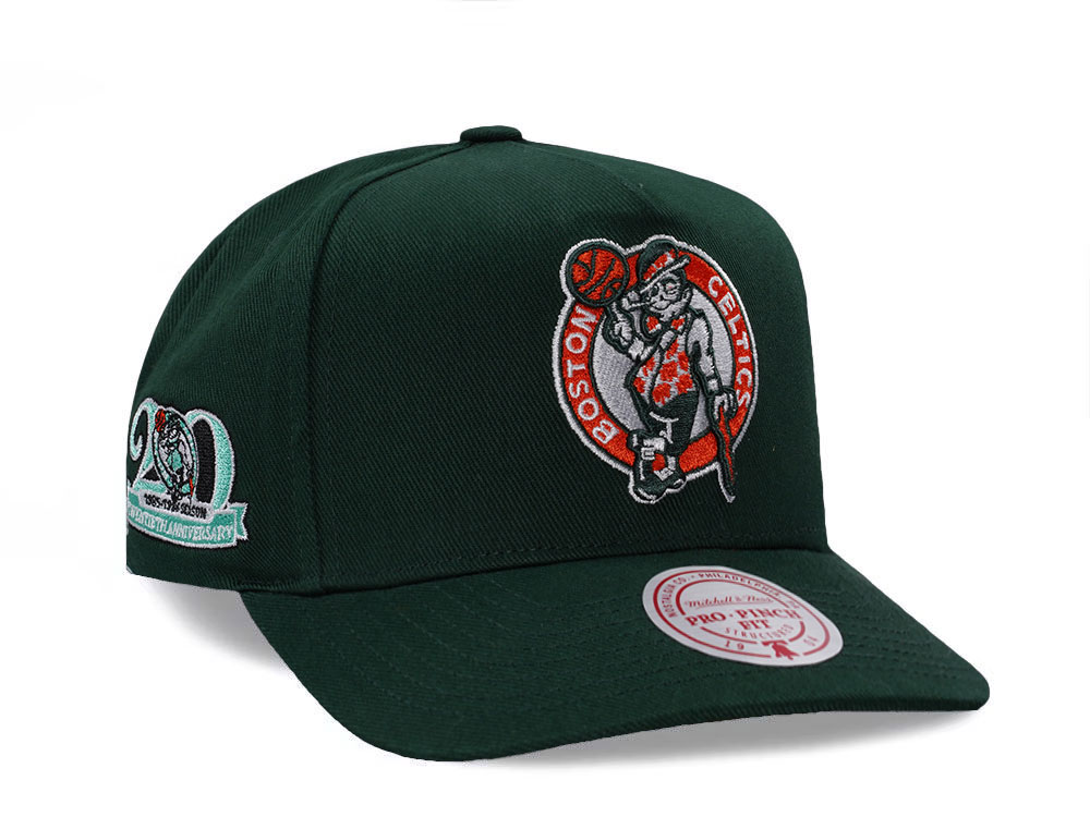 Mitchell & Ness Boston Celtics 20th Anniversary Green Edition Pro Pinch Fit Snapback Hat front