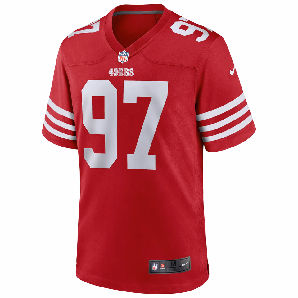 Nick Bosa #97 San Francisco 49ers Nike Game NFL Football Jersey Red view 2