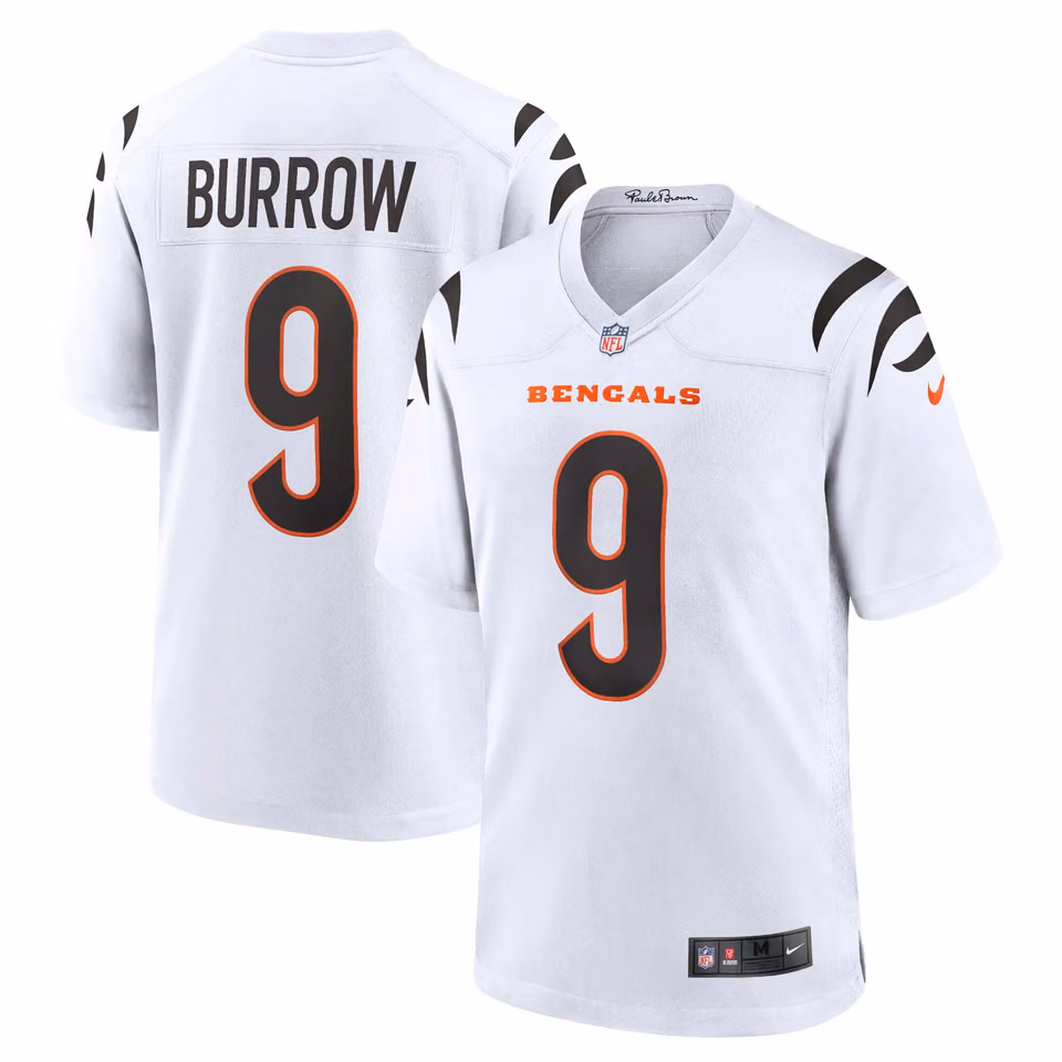 Joe Burrow #9 Cincinnati Bengals Nike Game NFL Football Jersey White view 1